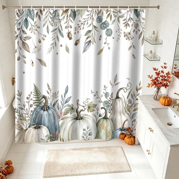 Halloween Bathroom,Waterproof Shower Curtain,Halloween Shower Curtain Waterproof Fabric Bath Curtain Autumns Fall Themed Bathroom Decor Set With Hooks For Home Bathtub Decoration(D 70*60in)