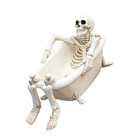 Halloween Bathtub Resin Skull Planter Flower Pots Statue For Indoor plant Or Tabletop Decoration