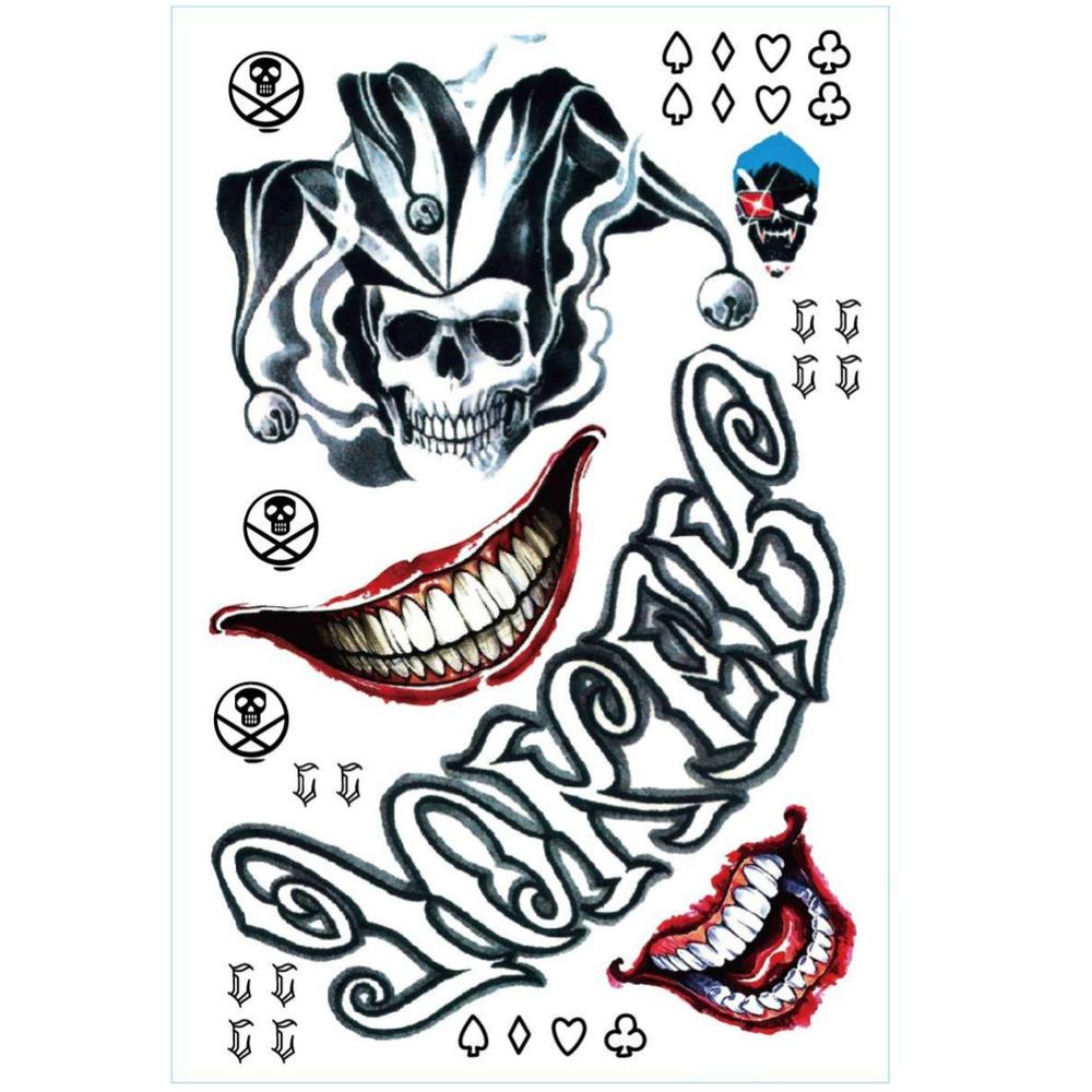 Halloween Batman The Joker Temporary Tattoos Suicide Squad Costume