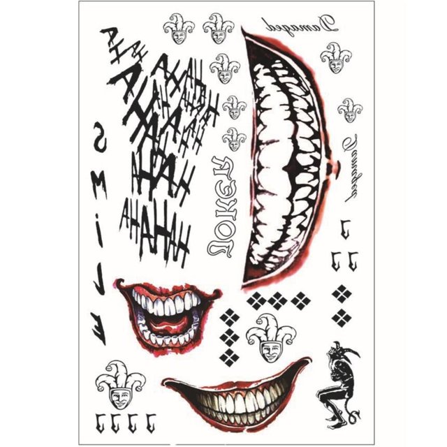 Halloween Batman The Joker Temporary Tattoos Suicide Squad Costume