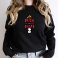 thumbnail image 1 of Halloween Bats And Skeleton Head Trick Or Treat Graphic Tee, Holiday SW19128 Unisex Sweatshirt, Up to Size 5XL, 1 of 2