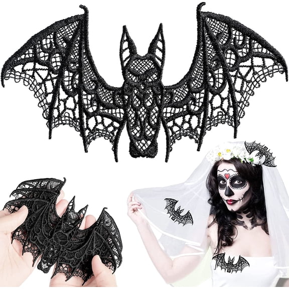 Halloween Bats Decoration Lace Bat 3D Scary Bat Decor Halloween Room Decor Realistic Props for Halloween Window Indoor Outdoor Party Supplies(12