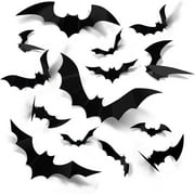 Halloween Bats Decorations, 3D Scary Bats for Wall Decor Multi-Size Bats Halloween Indoor Decor Home Window Decoration Set