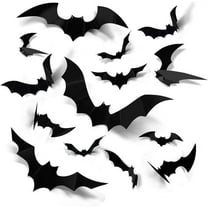 Halloween Bats Decorations, 3D Scary Bats for Wall Decor Multi-Size Bats Halloween Indoor Decor Home Window Decoration Set