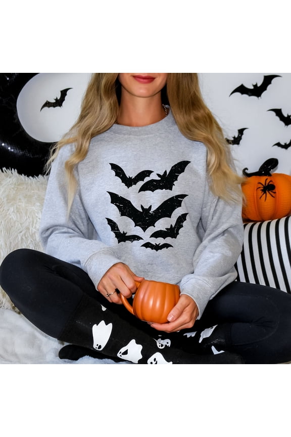 Halloween Bats Distressed - Womens Sweatshirt