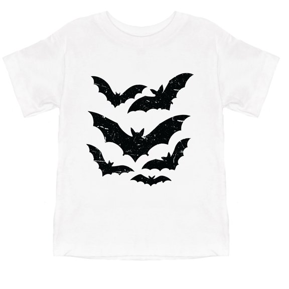 Halloween Bats Distressed - Youth Short Sleeve Graphic T-Shirt and Toddler Short Sleeve Graphic T-Shirt