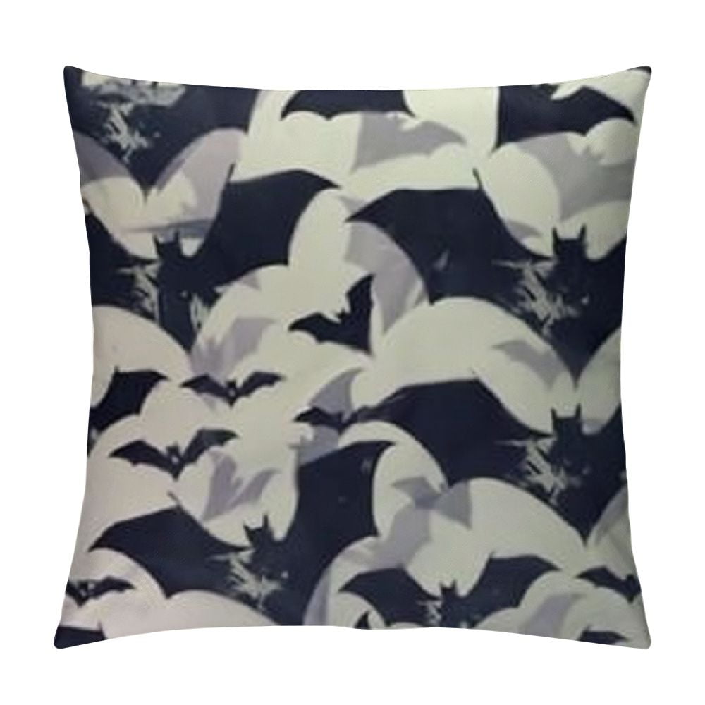Halloween Bats Grey Print Throw Pillows Covers,Couch Sofa Pillow Cases