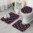 thumbnail image 1 of Halloween Bats Moons and Eyes Bathroom Rugs Sets 3 Piece,Toilet Cover Set,Absorbent Non Slip Bathroom Mats Sets with U-Shaped Contour Rug Toilet Rug Set, 1 of 5