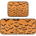 thumbnail image 1 of Halloween Bats Orange Kitchen Rug Mats 2PCS Non Slip 47" x 20" + 28" x 20" Kitchen Carpet Floor Mat Hallway Rugs Anti Fatigue Doormat Home Decor, 1 of 7