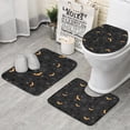 thumbnail image 1 of Halloween Bats and Stars Pattern Bathroom Rugs Sets 3 Piece,Toilet Cover Set,Absorbent Non Slip Bathroom Mats Sets with U-Shaped Contour Rug Toilet Rug Set, 1 of 5