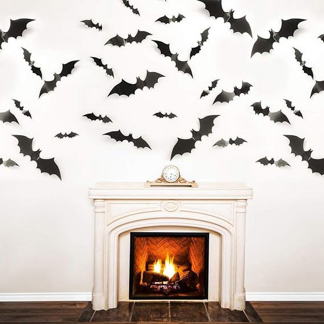 Halloween Bats Wall Decor, 128 PCS DIY 3D Bats Halloween Decorations