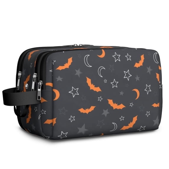 Halloween Bats and Stars Pattern Travel Toiletry Bag, Dopp Kit with ...