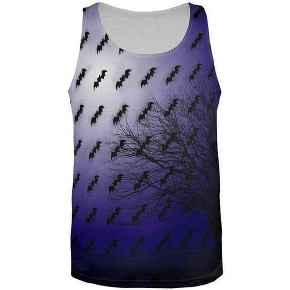 Halloween Bats in the Full Moon Light All Over Mens Tank Top Multi LG