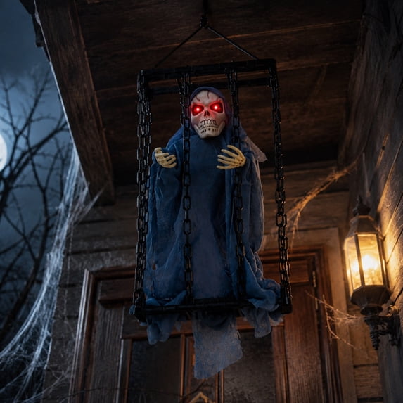 Halloween Battery-Activated Light-Up Ghost with Scary House Props ...
