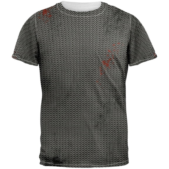 Halloween Battle Damage Chainmail All Over Mens Costume T Shirt