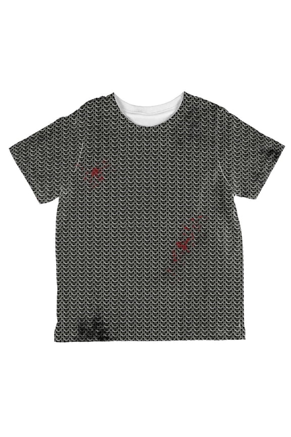 Halloween Battle Damage Chainmail Costume All Over Toddler T Shirt