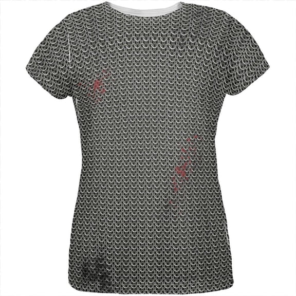 Halloween Battle Damage Chainmail Costume All Over Womens T Shirt Multi MD
