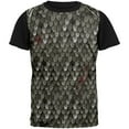 thumbnail image 1 of Halloween Battle Damage Steel Scale Armor Costume All Over Mens Black Back T Shirt, 1 of 1