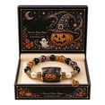 thumbnail image 1 of Halloween Beaded Bracelet with Gift Box Stretch Glass Mix Jewelry for Women Girls Birthday Present Packaging, 1 of 1