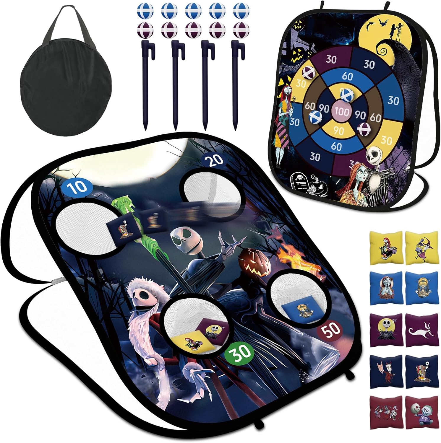 Halloween Bean Bag Toss Game Kids Outdoor Toys, Nightmare DoubleSided