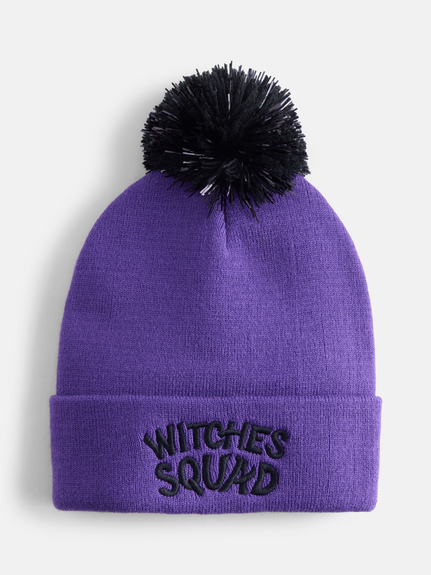 Halloween Women's Embroidered Witches Squad Beanie Hat from Way To Celebrate, Purple