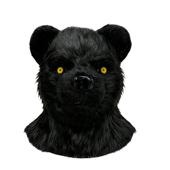 Halloween Bear Mask with Moving Jaw,Realistic Bear Head Mask Costume,Mouth Movable Animal Head Mask,Furry Plush Fursuit Animal Head Mask