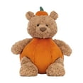 Halloween Bear Stuffed Animals Soft Plush Bear Toys in Halloween Theme Costume Cute Bear Plush Set Halloween Party Decoration 11 Inches (Pumpkin)
