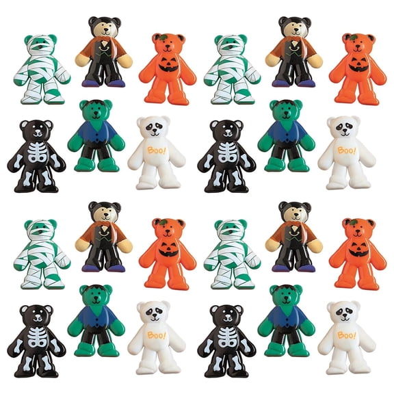 1 3/4" Bulk 144 Pc. Mini Halloween Dressed-Up Vinyl Bears