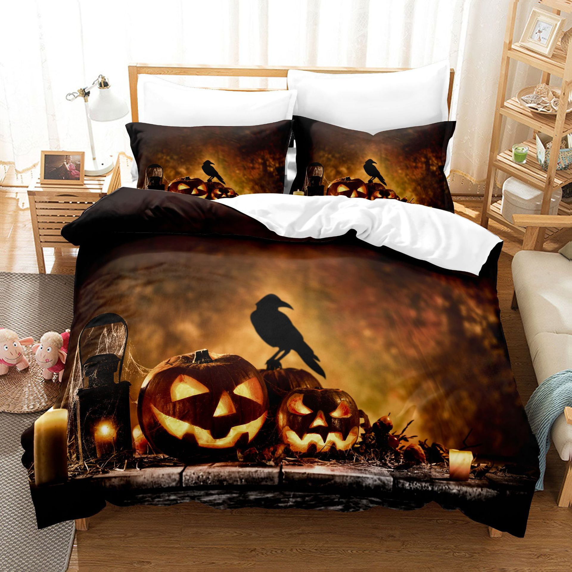 Halloween Bedding Set for Kids Boys Girls Ghost Duvet Cover Set Cute