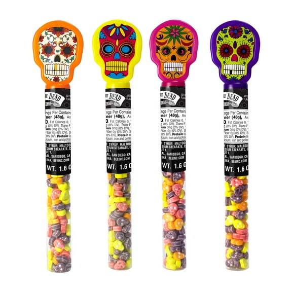 Halloween Bee International Day of the Dead Tubes with Candy Skulls