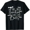 thumbnail image 1 of Halloween Best Teachers Are A Bit Batty Spooky Bats T-Shirt100% pure cotton short-sleeved shirt for both men and women, 1 of 6