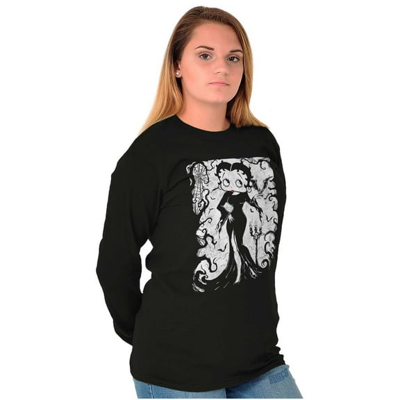 Halloween Betty Boop Enchantress Women's Long Sleeve T Shirt Brisco Brands X