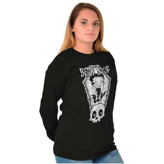 Halloween Betty Boop Undead Zombie Women's Long Sleeve T Shirt Brisco Brands S