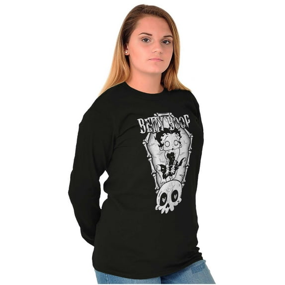 Halloween Betty Boop Undead Zombie Women's Long Sleeve T Shirt Brisco Brands S