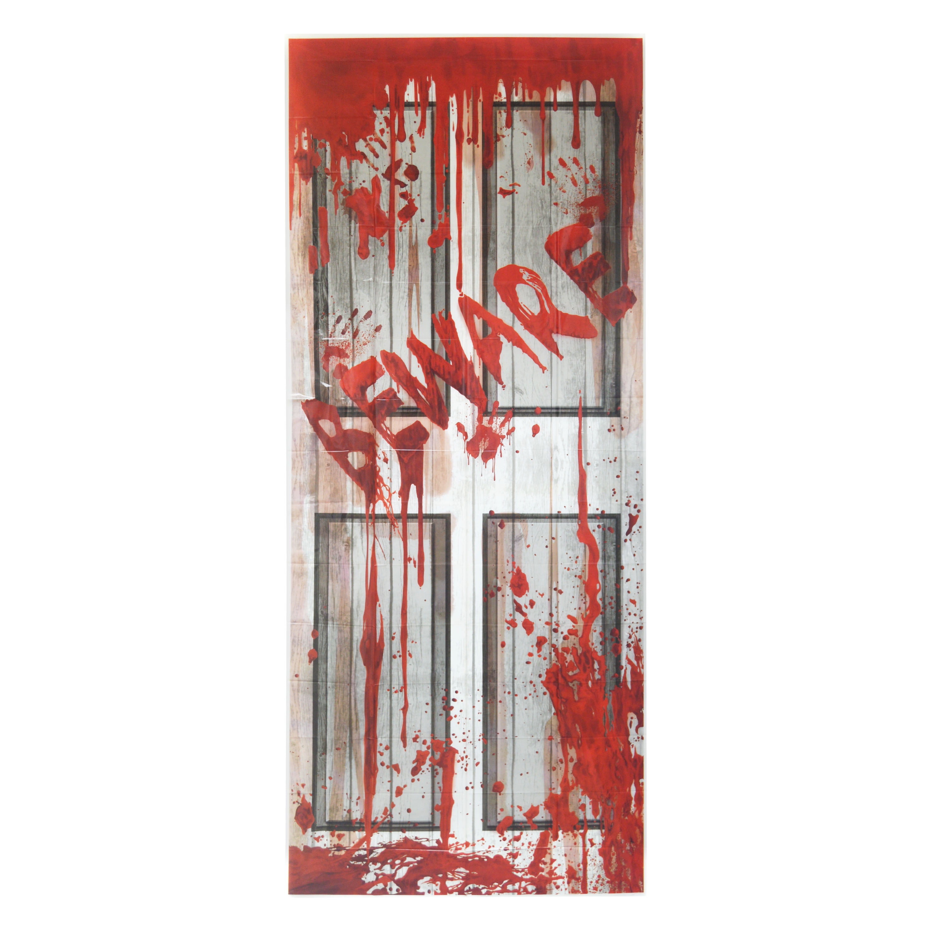 Halloween Beware Multicolor Plastic Door Cover Outdoor Decor, 30 in x