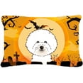 thumbnail image 1 of Halloween Bichon Frise Fabric Decorative Pillow, 1 of 1