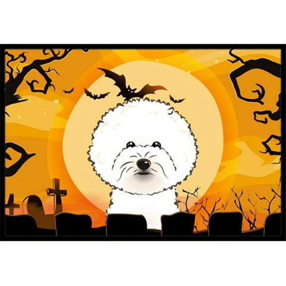 Halloween Bichon Frise Indoor & Outdoor Mat - 18 x 27 in.