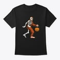 thumbnail image 1 of Halloween Bigfoot Skeleton Pumpkin Graphic Tee Cryptid Humor T-Shirt Comfort Cotton Top Black S-5XL, 1 of 5