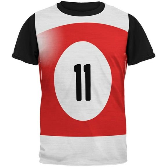 Halloween Billiard Pool Ball Eleven Costume Mens Black Back T Shirt Multi MD