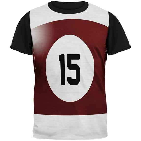 Halloween Billiard Pool Ball Fifteen Costume Mens Black Back T Shirt