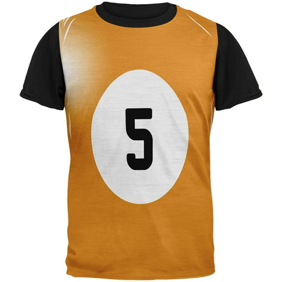 Halloween Billiard Pool Ball Five Costume Mens Black Back T Shirt Multi LG