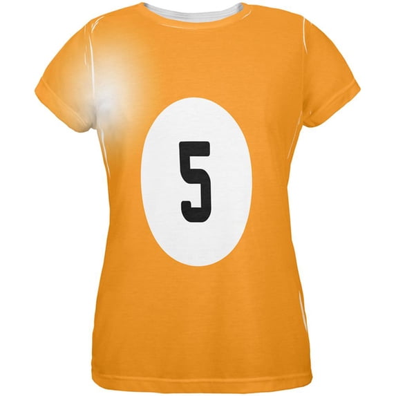 Halloween Billiard Pool Ball Five Costume Womens T Shirt Multi LG