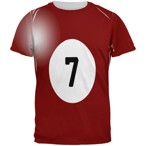 Halloween Billiard Pool Ball Seven Costume All Over Mens T Shirt Multi 2XL