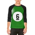 thumbnail image 1 of Halloween Billiard Pool Ball Six Costume All Over Mens Raglan T Shirt White-Black MD, 1 of 2