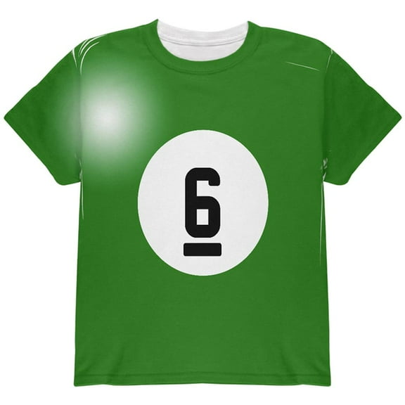 Halloween Billiard Pool Ball Six Costume Youth T Shirt Multi YXL