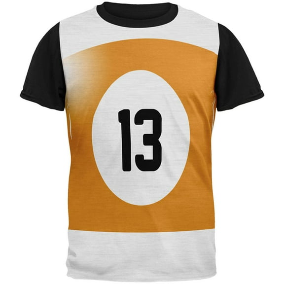 Halloween Billiard Pool Ball Thirteen Costume Mens Black Back T Shirt Multi SM