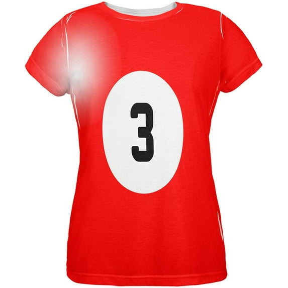 Halloween Billiard Pool Ball Three Costume Womens T Shirt Multi MD