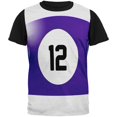 thumbnail image 1 of Halloween Billiard Pool Ball Twelve Costume Mens Black Back T Shirt, 1 of 2