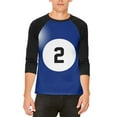 thumbnail image 1 of Halloween Billiard Pool Ball Two Costume All Over Mens Raglan T Shirt White-Black MD, 1 of 2