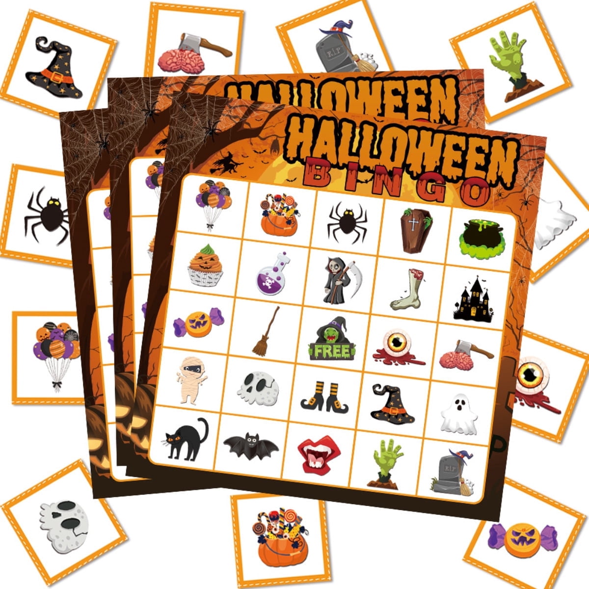 Halloween Bingo Game Card for Kids Adults Halloween Games for Family ...